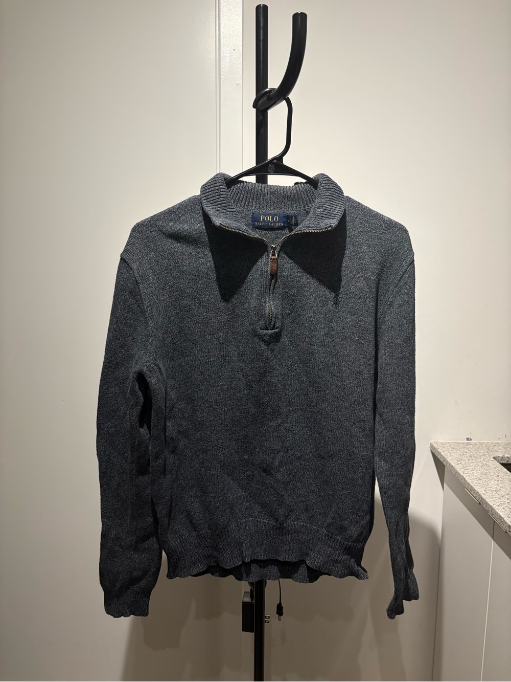 Polo by Ralph Lauren Men's Dark Gray Half-Zip Sweater